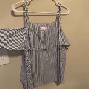 Blue and White Pinstripe top